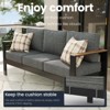 LayinSun 4 Pieces Aluminum Outdoor Patio Furniture Set with Fire Pit Table, Outside Metal Patio Conversation Sets with Deep Seating and Thick Cushions - 3 of 4
