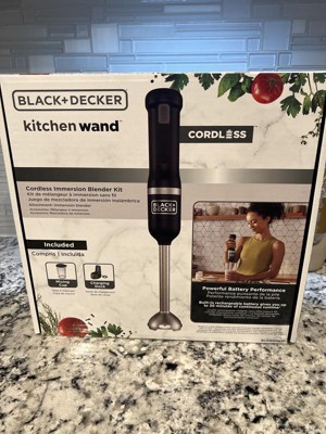  BLACK+DECKER Kitchen Wand Cordless Immersion Blender, 3 in 1  Multi Tool Set, Hand Blender with Charging Dock, Whisk, and Chopper, Grey  (BCKM1013K01): Home & Kitchen