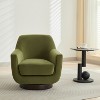 U-shaped Fully Assembled 360° Swivel Chair, Velvet Accent Chair Armchair,Round Barrel Swivel Chair for Living Room Bedroom-Cuddlewood - 2 of 4