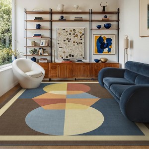 Abynow Medallion Diamond Faded Rustic Indoor Area Rug - 1 of 4