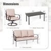 Captiva Designs 6pc Extra Large Metal Outdoor Patio Conversation Set with Swivel Pattern-back Chairs and Coffee Table - 2 of 4