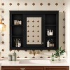 Sapphtopaz 35" Wall Mounted Bathroom Storage Cabinet with Mirror Door,Modern Wall Cabinet with 6 Open Shelves,Medicine Cabinet for Bathroom - 2 of 4