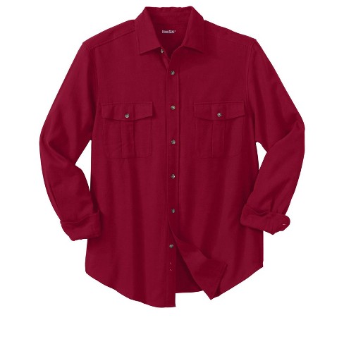 KingSize Mens Big & Tall Solid Double-Brushed Flannel Shirt 