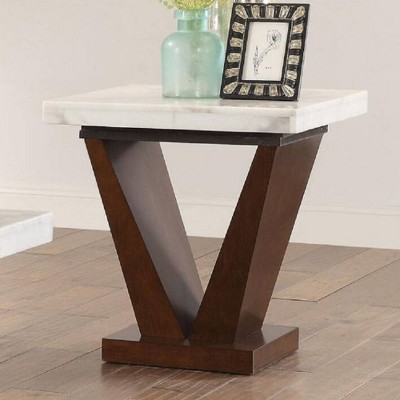 22 Forbes Accent Table White Marble Walnut Acme Furniture Elegant   GUEST B065187b D5c2 48d5 8168 230696566e25