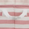 Design Imports Set of 2 Rectangle L 10.5 x 17.5 x 10 Pe Coated Cotton Poly Laundry Bins Stripe Rose - 3 of 4