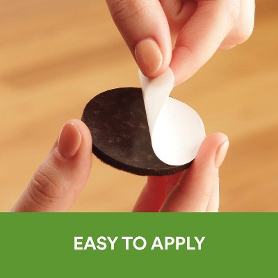 Brown Self-Adhesive Round Felt Furniture Pads, 1.5" Diameter, 24-Pack