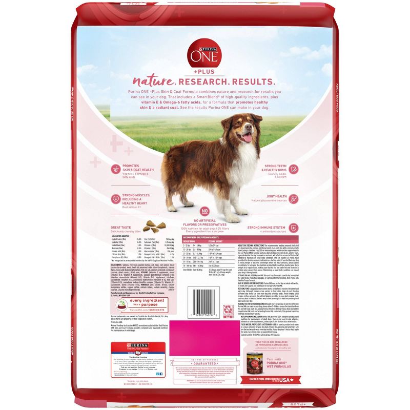 Purina ONE +Plus Natural Dry Dog Food with Salmon, Fish and Seafood for Skin &#38; Coat Health - 16.5lb, 4 of 9