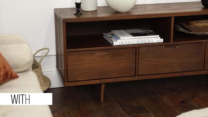 Cara Mid-Century Modern 3 Drawer TV Stand for TVs up to 65" - Saracina Home, 2 of 29, play video