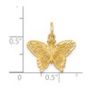 Black Bow Jewelry 14k Yellow Gold Satin and Diamond Cut Butterfly Charm, 17mm - 4 of 4