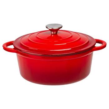 Lexi Home Enameled 3 Qt. Cast Iron Dutch Oven - Red