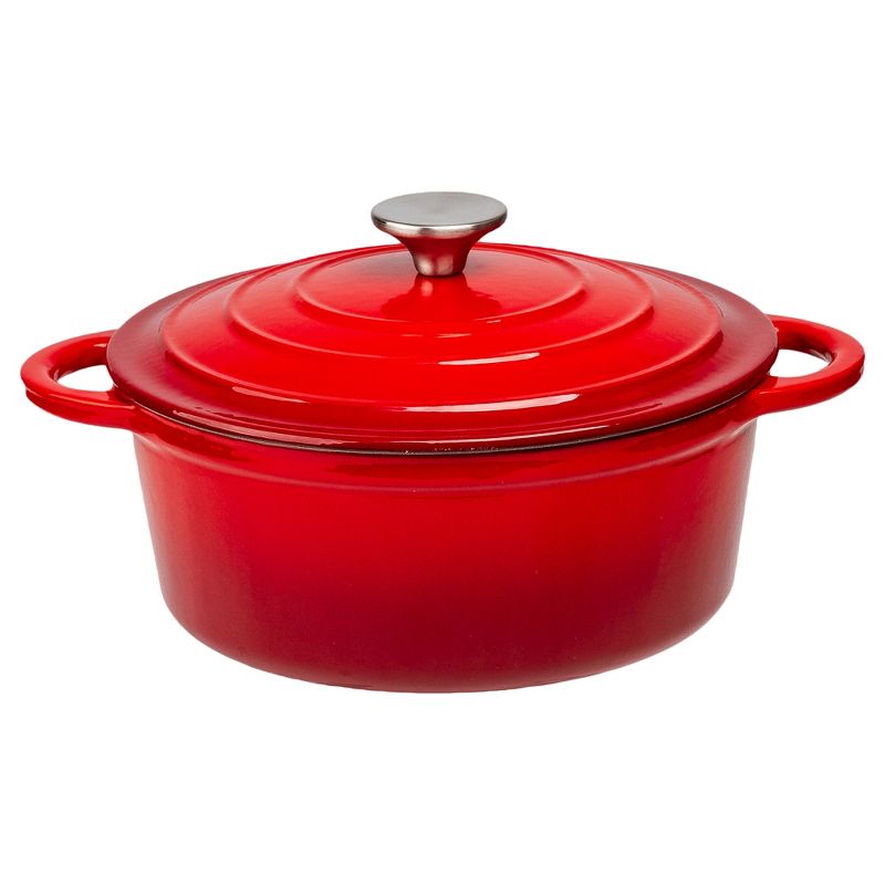 Lexi Home Enameled Cast Iron Dutch Oven - Red, 1 of 8