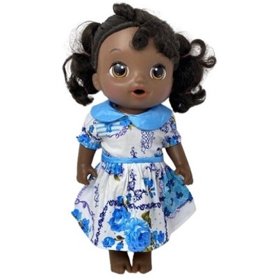 Doll Clothes Superstore Blue Flower Dress Fits 14 Inch Baby Alive And Little Baby Dolls