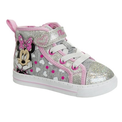 Disney Minnie Mouse Girls Light Up Canvas Sneakers. toddler