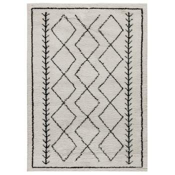 Merrick Lane Geometric Style Bohemian Shag Area Rug