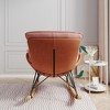 Velvet Fabric Light Luxury Single Rocking Sofa Chair with Ergonomic Design, Detachable & Washable Cushion, and Natural Wood Base - 4 of 4