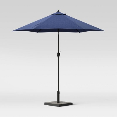 Photo 1 of 9' Round Patio Umbrella DuraSeason Fabric™ - Black Pole - Threshold™