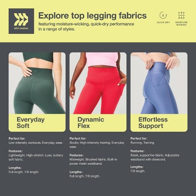 Women's Effortless Support High-Rise Pocketed 7/8 Leggings - All In Motion
