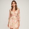 Women's Floral Chiffon V-Neck Ruffle Mini Dress – Romantic Long Sleeve Dress for Spring by Cherie Code - 3 of 4