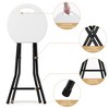 VECELO 18 in. Portable Folding Chair with Handle, Heavy Duty Round Fold Stool Chair, Foldable Stool for Indoor or Outdoor, Black/White - 3 of 4