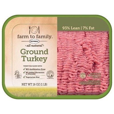 Butterball Farm to Family 93/7 Ground Turkey - 16oz