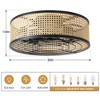 KAISITE 20inches Black Rattan Ceiling Fan with Light Kit and Remote Control - 3 of 4