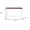 HomeRoots 47" Brown and White Writing Desk - 3 of 4
