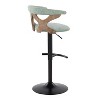 LumiSource Set of 2 Gardenia Adjustable Barstools Whitewashed Wood/Black Metal/Seafoam Green - 3 of 4