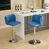 Bar Stools Set of 2, Upholstered 360° Swivel Bar Chairs Modern Bar Stools, Height Adjustable Stool with Chrome Base for Kitchen Island Home Bar - 4 of 4