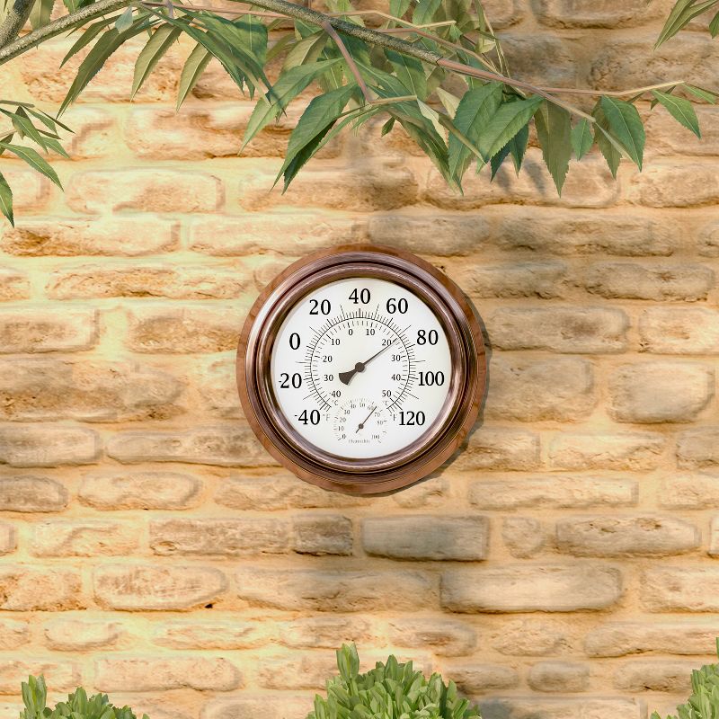 Nature Spring 8-Inch Wall Thermometer - 8-Inch Decorative Indoor/Outdoor Temperature and Hygrometer Gauge, 2 of 6