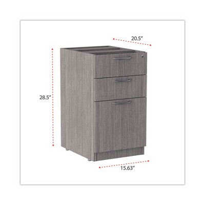 Gray Lockable 3-Drawer Legal Size Pedestal File Cabinet