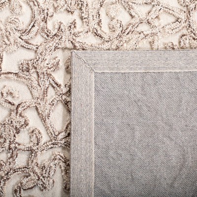 Hand-Tufted Brown and Ivory Wool Square Area Rug