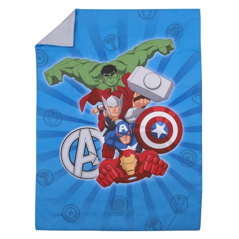 Marvel Spidey and his Amazing Friends Team Red, White, and Blue 4 Piece  Toddler Bed Set - Comforter, Fitted Bottom /Flat Top Sheet, and Reversible  Pillowcase