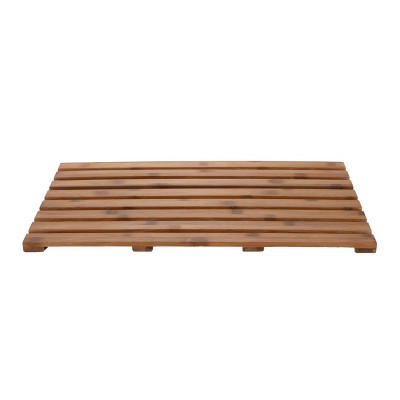 25"x15" Environmentally Friendly Bamboo Non-Slip Bath Mat Brown - Mind Reader