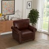 Living Room Sofa Single Seat Chair with Wood Leg Faux Leather for small space Living Room, Bedroom Office ,Burgundy - 4 of 4