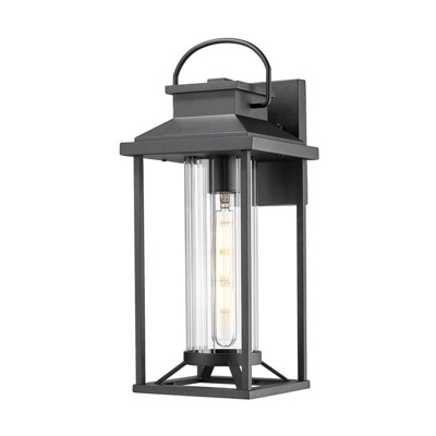 Maggift Outdoor Wall Lights Lampshade, Textured Exterior Lighting Fixtures Wall Mount, Modern Home Outdoor Wall Sconce Lantern, Black, 8"*7"*17.1"