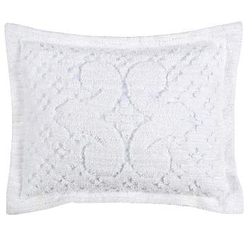 Standard Ashton Collection 100% Cotton Tufted Unique Luxurious Medallion Design Pillow Shams White - Better Trends
