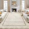 Scalloped Machine Washable Non-Slip Bordered Rug Non-Shedding Soft Low Pile Modern Accent Rugs - 2 of 4