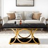 Kumasinova 2-Tier Marble Coffee Table,47.24" Center Dining Table with Bottom Shelf for Living Room,Bedroom,Meeting Room - 4 of 4
