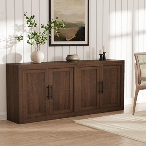 Sideboard Buffet Cabinet, Farmhouse Modern Accent Cabinet with Storages, Wood Coffee Bar Media Console Credenza for Living Room, Kitchen, Hallway - 1 of 4