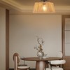 PAKOKULA Farmhouse 1-Light Black Boho Flush Mount Ceiling Light with Hand-Woven Rectangular Rattan Shade - 3 of 4