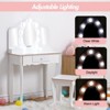 Kids Vanity with Lighted Mirror, Little Girls Vanity Table & Stool, Kids Makeup with Tri-Fold Mirror - 4 of 4