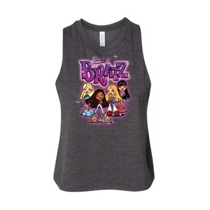 Women's Bratz Classic Cartoon Dolls Graphic Racerback Tank - Heather Charcoal - Small - 1 of 3