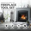 Panacea 5 Piece Powder Coated Steel Scroll Top Fireplace Accessory Tool Set with Brush, Tongs, Shovel, Poker, and Stand, Bronze - 3 of 4