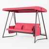 JUJABU Outdoor Patio 3 seaters Metal Swing Chair with Cushion and Adjustable Canopy - 2 of 4