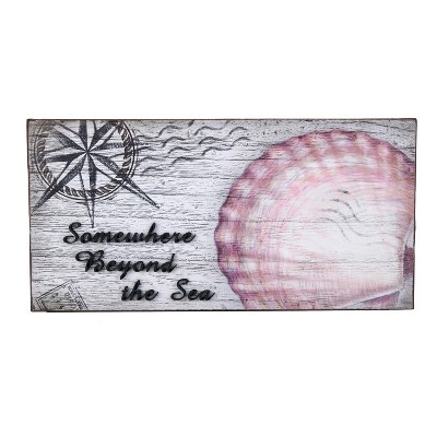 Beachcombers Beyond The Sea Scallop Sign 17.75 x 9 x 0.5 Inches.