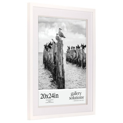 Gallery Solutions 20"x24" White Wood Frame with Double Mat