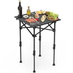Portable Folding Camping Table With Adjustable Height Rustproof Carbon Steel Foldable Roll-Up Camping Table - 1 of 4
