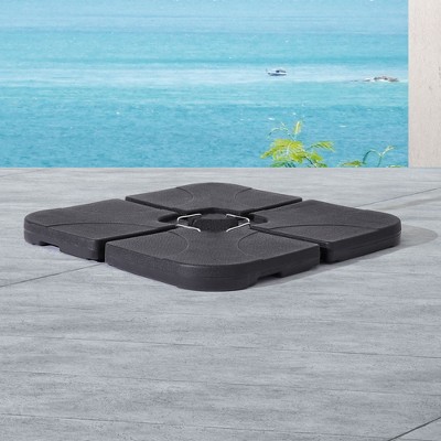 Sonkuki Patio Offset Umbrella Base Filled With Sand or Water Black