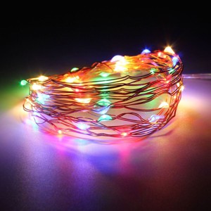 Perfect Holiday 20 LED Silver Copper Fairy Lights - Battery Operated - 1 of 2