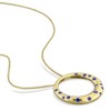 EVERLY JEWELRY | 10K Yellow Gold 2/5ct TGW Created Blue Sapphire Open Circle Pendant with Chain, 17 inc - 4 of 4